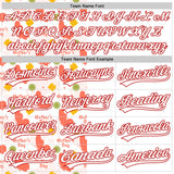 Custom White Red 3D Pattern Design Mother's Day Love Authentic Baseball Jersey
