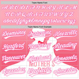 Custom Light Pink White-Pink 3D Pattern Design Mother's Day Family Love Authentic Baseball Jersey