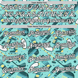 Custom Ice Blue White-Black Comic Doodle Ballgame 3D Pattern Design Authentic Baseball Jersey