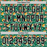 Custom Kelly Green Black-White Comic Doodle Ballgame 3D Pattern Design Authentic Baseball Jersey