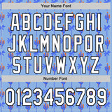 Custom Light Blue White-Black 3D Hawaii Tropical Palm Tree And Cactus Authentic Baseball Jersey