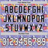 Custom Light Purple White-Black 3D Hawaii Beach Seabird Authentic Baseball Jersey