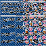 Custom US Navy Blue Black-White 3D Pattern Design Foodie Food Dessert Milkshake Donut Authentic Baseball Jersey
