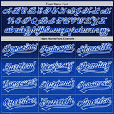 Custom Navy Thunder Blue-White 3D Pattern Design Father's Day Family Love Fade Authentic Baseball Jersey