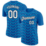 Custom Blue Royal Lakes Blue-Black 3D Esports Performance T-Shirt