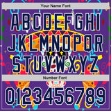 Custom Purple Navy-White 3D Mexican Festival Flower Skull With Sombrero Cinco de Mayo Authentic Baseball Jersey