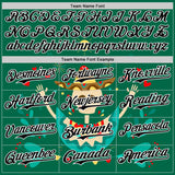 Custom Kelly Green Black-White 3D Mexican Festival Flower Skull With Sombrero Cinco de Mayo Authentic Baseball Jersey