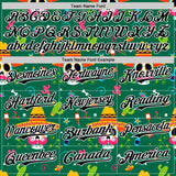 Custom Kelly Green Black-White 3D Mexican Festival Flower Skull With Sombrero Cinco de Mayo Authentic Baseball Jersey