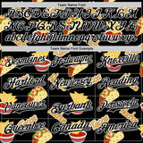 Custom Black White 3D Mexican Festival Nachos And Tacos Cinco de Mayo Authentic Baseball Jersey