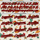 Custom Cream Red-Black 3D Mexican Festival Cactus Skull Sombrero Cinco de Mayo Authentic Baseball Jersey