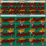 Custom Kelly Green Red-Black 3D Mexican Festival Skull With Sombrero Cinco de Mayo Authentic Baseball Jersey