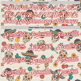 Custom Cream White-Red 3D Mexican Festival Cactus Skull With Sombrero Cinco de Mayo Authentic Baseball Jersey