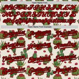 Custom Cream Red-Black 3D Mexican Cactus Authentic Baseball Jersey