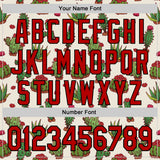 Custom Cream Red-Black 3D Mexican Cactus Authentic Baseball Jersey