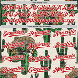 Custom Cream Red-White 3D Mexican Cactus Authentic Baseball Jersey
