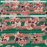 Custom Kelly Green Red-White 3D Mexican Skull Authentic Baseball Jersey