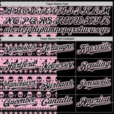 Custom Black Light Pink-White 3D Gothic Skull Authentic Baseball Jersey