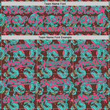 Custom Brown Neon Pink-Aqua 3D Zombie Skull Authentic Baseball Jersey