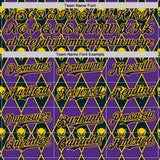 Custom Purple Navy-Gold 3D Skull Authentic Baseball Jersey