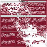 Custom White Crimson 3D Pattern Design Abstract Brush Stroke Authentic Baseball Jersey