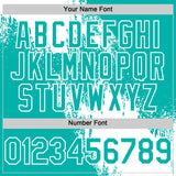 Custom White Aqua 3D Pattern Design Abstract Brush Stroke Authentic Baseball Jersey