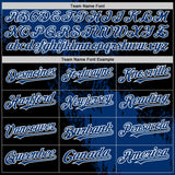 Custom US Navy Blue Black-White 3D Pattern Design Abstract Brush Stroke Authentic Baseball Jersey