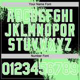 Custom Pea Green Black-White 3D Pattern Design Abstract Brush Stroke Authentic Baseball Jersey