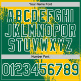 Custom Yellow Kelly Green-White 3D Pattern Design Abstract Brush Stroke Authentic Baseball Jersey