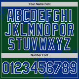 Custom Royal Green-White 3D Pattern Design Abstract Brush Stroke Authentic Baseball Jersey