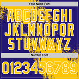 Custom Yellow Dark Purple-White 3D Pattern Design Abstract Brush Stroke Authentic Baseball Jersey