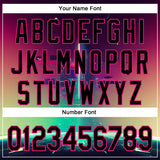 Custom Black Hot Pink 3D Pattern Design Rave Psychedelic Universe Authentic Baseball Jersey