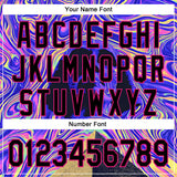 Custom Purple Black-Hot Pink 3D Pattern Design Rave Psychedelic Fluid Art Pyramid Authentic Baseball Jersey