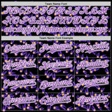 Custom Black Medium Purple-White 3D Pattern Design Galaxy Star Meteor Authentic Baseball Jersey