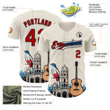 Custom Cream Red Black-Cuban Flag 3D Cuba Santiago Authentic Baseball Jersey