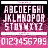 Custom Black White-Pink 3D Gradient Square Shape Authentic Baseball Jersey