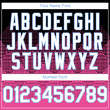Custom Black White Pink-Light Blue 3D Gradient Square Shape Authentic Baseball Jersey