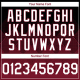 Custom Black White-Crimson 3D Gradient Square Shape Authentic Baseball Jersey