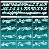 Custom Black White-Teal 3D Gradient Square Shape Authentic Baseball Jersey