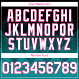 Custom Black White Teal-Pink 3D Gradient Square Shape Authentic Baseball Jersey