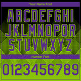 Custom Black Purple-Neon Green 3D Gradient Square Shape Authentic Baseball Jersey
