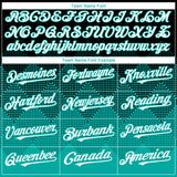 Custom Black White-Aqua 3D Gradient Square Shape Authentic Baseball Jersey