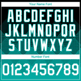 Custom Black White-Aqua 3D Gradient Square Shape Authentic Baseball Jersey