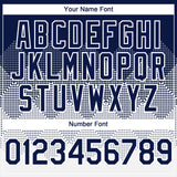 Custom Navy White 3D Gradient Square Shape Authentic Baseball Jersey