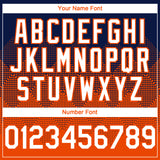 Custom Navy White-Orange 3D Gradient Square Shape Authentic Baseball Jersey