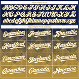 Custom Navy White-Old Gold 3D Gradient Square Shape Authentic Baseball Jersey