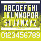 Custom Navy Neon Yellow 3D Gradient Square Shape Authentic Baseball Jersey