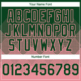 Custom Green Medium Pink 3D Gradient Square Shape Authentic Baseball Jersey