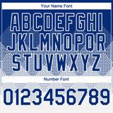Custom Royal White 3D Gradient Square Shape Authentic Baseball Jersey