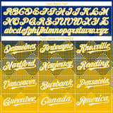 Custom Royal White-Yellow 3D Gradient Square Shape Authentic Baseball Jersey