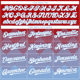 Custom Red White-Light Blue 3D Gradient Square Shape Authentic Baseball Jersey